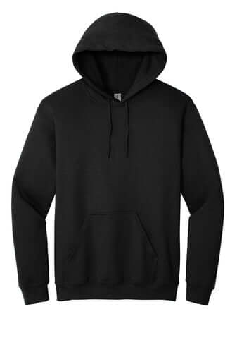 Custom black hoodie for DTF printing, stylish and comfortable apparel perfect for personal designs and branding.