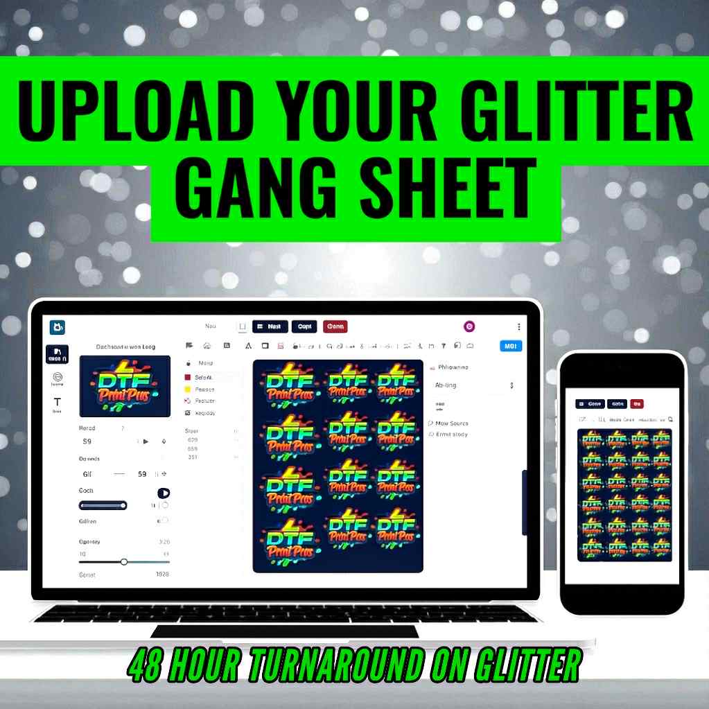 Upload Glitter DTF Gang Sheet